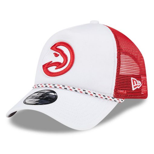 Atlanta Hawks New Era Court Sport Foam AFrame 9FORTY Adjustable Trucker Hat WhiteRed
