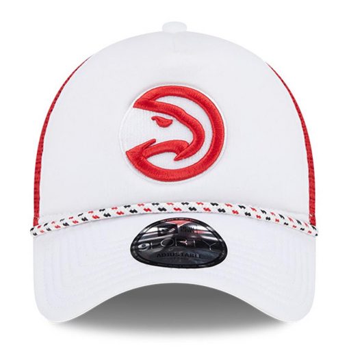Atlanta Hawks New Era Court Sport Foam AFrame 9FORTY Adjustable Trucker Hat WhiteRed