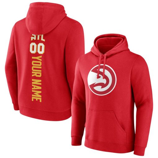 Atlanta Hawks Playmaker Personalized Name Number Pullover Hoodie Red