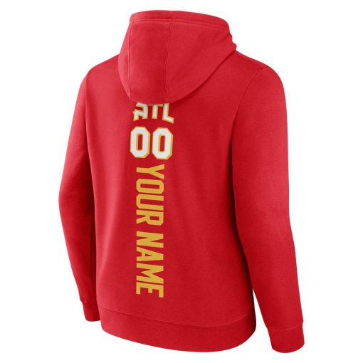Atlanta Hawks Playmaker Personalized Name Number Pullover Hoodie Red
