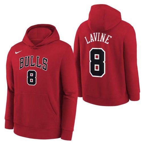 Chicago Bulls Nike Icon Name Number Hoodie Zach Lavine Youth