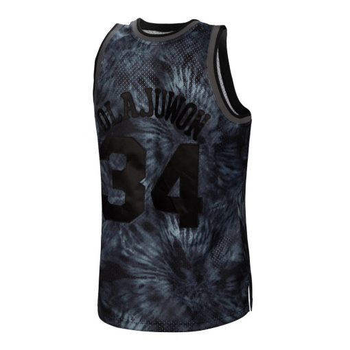 Hakeem Olajuwon Houston Rockets Mitchell Ness Hardwood Classics 199394 TieDye Swingman Jersey Black