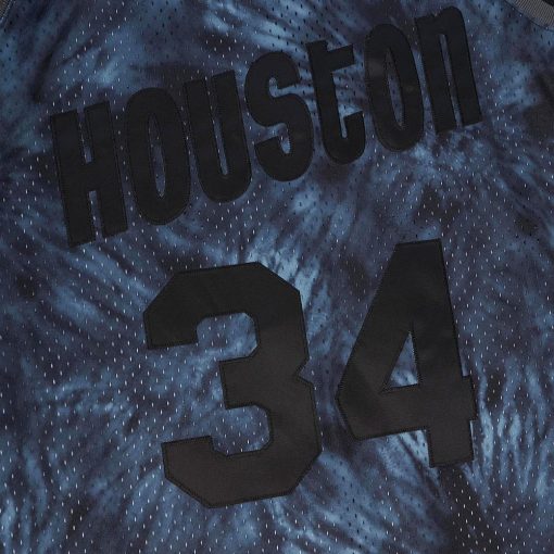 Hakeem Olajuwon Houston Rockets Mitchell Ness Hardwood Classics 199394 TieDye Swingman Jersey Black