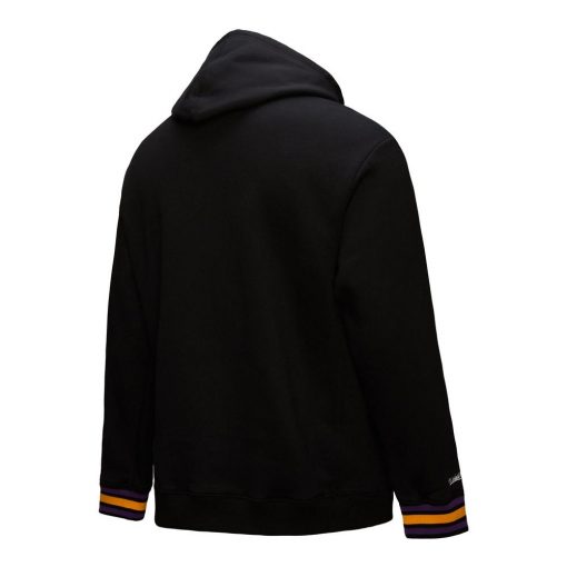 Los Angeles Lakers Mitchell Ness Chainstitch Applique Vintage Heavyweight Pullover Hoodie Black