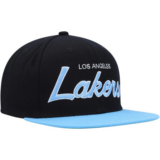 Los Angeles Lakers Mitchell Ness Hardwood Classics MVP Team Script 20 Snapback Hat Black