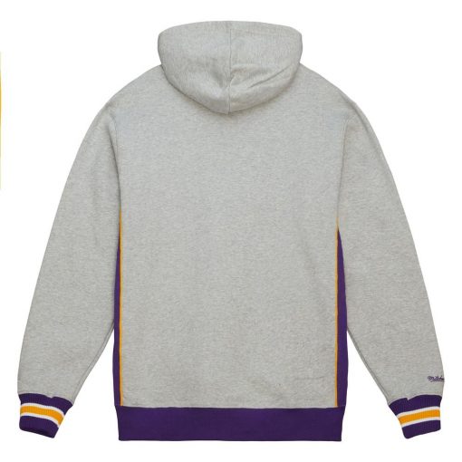 Los Angeles Lakers Mitchell Ness Hardwood Classics Premium Fleece Pullover Hoodie Heather Gray