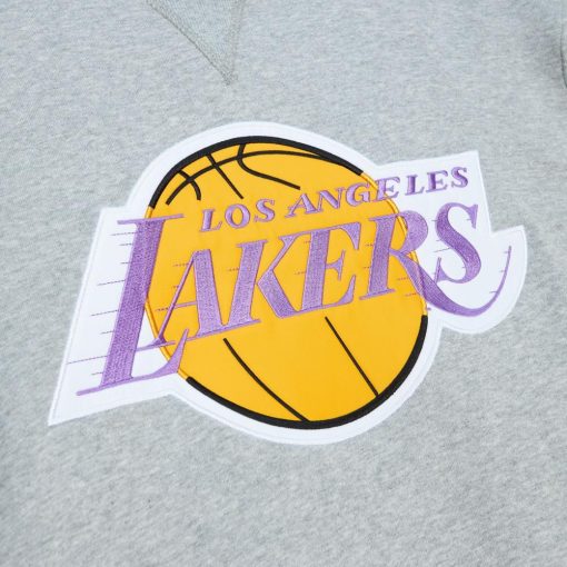 Los Angeles Lakers Mitchell Ness Hardwood Classics Premium Fleece Pullover Hoodie Heather Gray