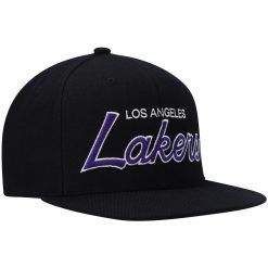 Los Angeles Lakers Mitchell Ness Hardwood Classics Script 20 Snapback Hat Black 3 h9i2O.jpg
