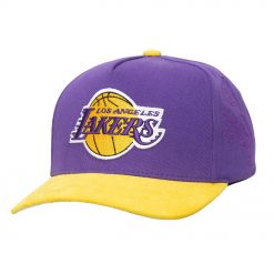 Los Angeles Lakers Mitchell Ness May Flowers Adjustable Hat PurpleGold