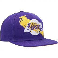 Los Angeles Lakers Mitchell Ness Paint By Numbers Snapback Hat Purple