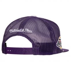 Los Angeles Lakers Mitchell Ness Roper Meshback Trucker Snapback Hat Purple
