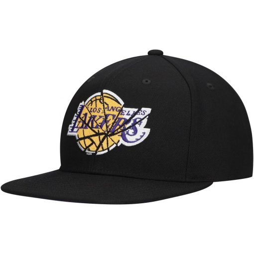 Los Angeles Lakers Mitchell Ness Shattered Snapback Hat Black