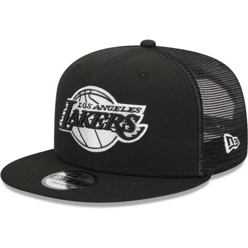 Los Angeles Lakers New Era 9FIFTY Snapback Trucker Hat Black