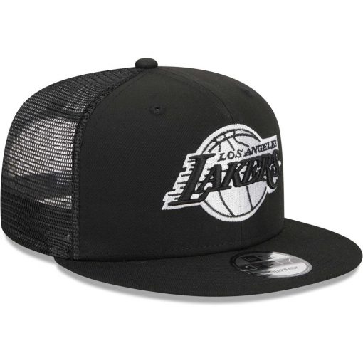 Los Angeles Lakers New Era 9FIFTY Snapback Trucker Hat Black