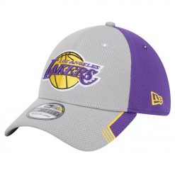 Los Angeles Lakers New Era Active Trim 39THIRTY Flex Hat GrayPurple
