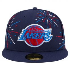 Los Angeles Lakers New Era Americana Fireworks 59FIFTY Fitted Hat Navy