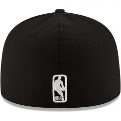 Los Angeles Lakers New Era Black White Logo 59FIFTY Fitted Hat Black