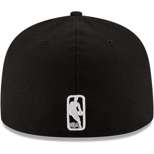 Los Angeles Lakers New Era Black White Logo 59FIFTY Fitted Hat Black