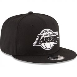 Los Angeles Lakers New Era Black White Logo 9FIFTY Adjustable Snapback Hat Black 3 JMVF9.jpg