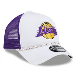 Los Angeles Lakers New Era Court Sport Foam AFrame 9FORTY Adjustable Trucker Hat WhitePurple 3 fn8zj.jpg