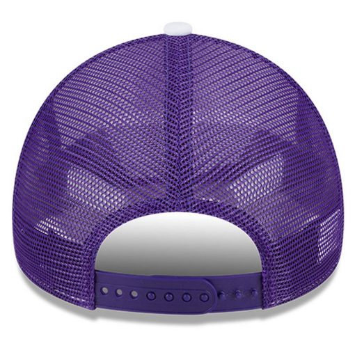 Los Angeles Lakers New Era Court Sport Foam AFrame 9FORTY Adjustable Trucker Hat WhitePurple