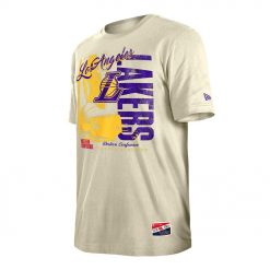 Los Angeles Lakers New Era Distressed Throwback Vintage Color Pack T-Shirt Cream