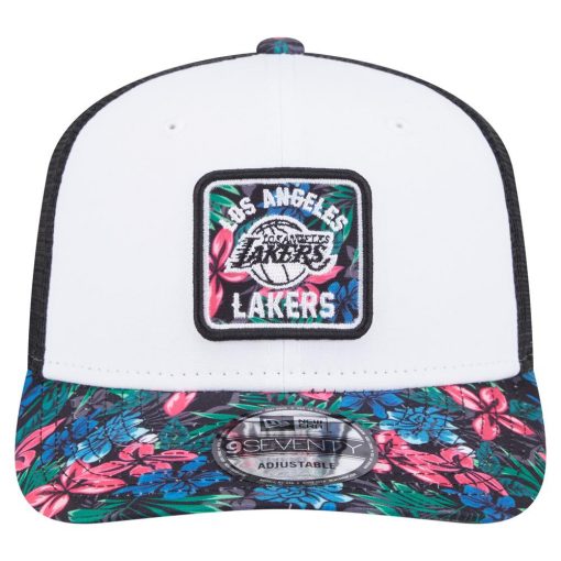 Los Angeles Lakers New Era Floral 9SEVENTY Adjustable Hat White