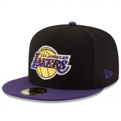 Los Angeles Lakers New Era Official Team Color 2Tone 59FIFTY Fitted Hat BlackPurple