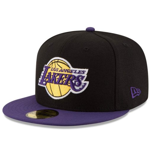 Los Angeles Lakers New Era Official Team Color 2Tone 59FIFTY Fitted Hat BlackPurple