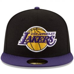 Los Angeles Lakers New Era Official Team Color 2Tone 59FIFTY Fitted Hat BlackPurple