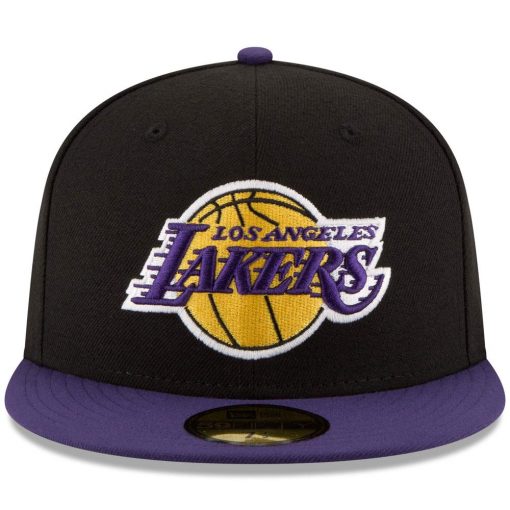Los Angeles Lakers New Era Official Team Color 2Tone 59FIFTY Fitted Hat BlackPurple