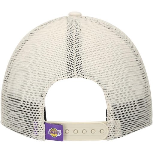 Los Angeles Lakers New Era Rough Edge Logo Trucker 9TWENTY Adjustable Hat Cream