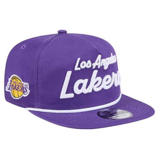 Los Angeles Lakers New Era Team Text Golfer Snapback Hat Purple