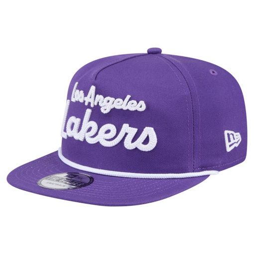 Los Angeles Lakers New Era Team Text Golfer Snapback Hat Purple