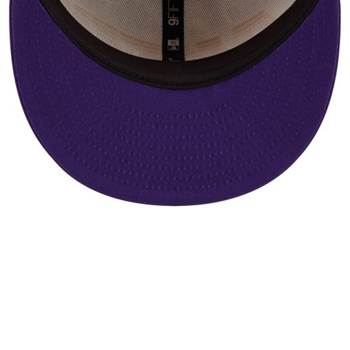 Los Angeles Lakers New Era Throwback Gradient Tech Font 9FIFTY Snapback Hat WhitePurple