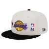 Los Angeles Lakers New Era Throwback Gradient Tech Font 9FIFTY Snapback Hat WhitePurple