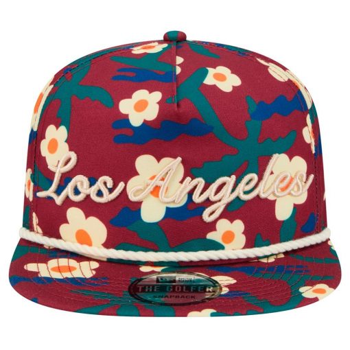 Los Angeles Lakers New Era Vacation Floral Golfer Snapback Hat Crimson