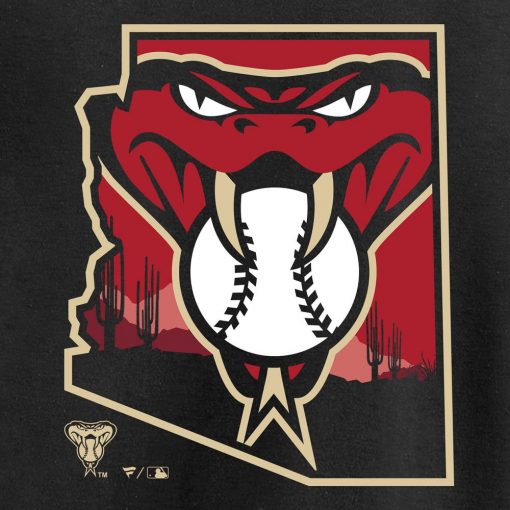 Men’s Arizona Diamondbacks Black Hometown Collection Baja Pullover Hoodie