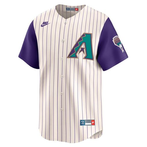 Mens Arizona Diamondbacks Luis Gonzalez Nike Cream Throwback Cooperstown Collection Limited Jersey