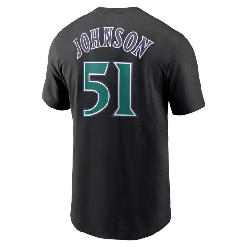 Men’s Arizona Diamondbacks Randy Johnson Nike Black Fuse Name Number T-Shirt