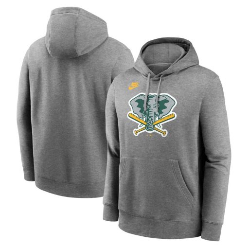 Men’s Athletics Nike Heather Gray Cooperstown Collection Logo Club Pullover Hoodie