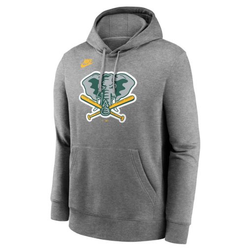 Men’s Athletics Nike Heather Gray Cooperstown Collection Logo Club Pullover Hoodie