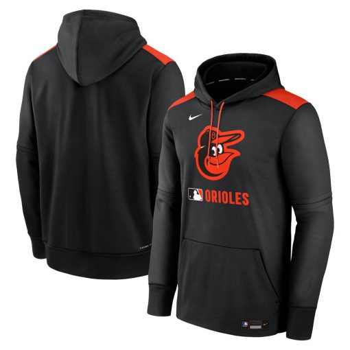 Men’s Baltimore Orioles Nike Black Authentic Collection Performance Pullover Hoodie