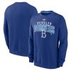Men’s Los Angeles Dodgers Nike Heather Royal Authentic Collection TriBlend Performance Pullover Hoodie