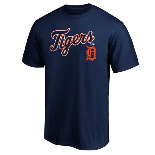 Men’s Detroit Tigers Navy Team Lock Up Wordmark T-Shirt