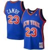 Men’s Mitchell Ness Patrick Ewing Blue New York Knicks 199192 Hardwood Classics NBA 75th Anniversary Diamond Swingman Jersey