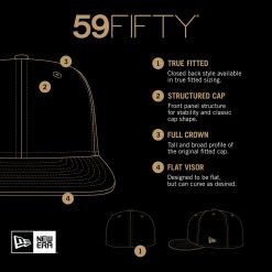 Mens New Era Black Orlando Magic Official Team Color 59FIFTY Fitted Hat