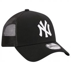 Mens New York Yankees New Era Black AFrame 9FORTY Trucker Adjustable Hat