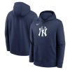 New York Yankees Nike Authentic Collection TriBlend Performance Pullover Hoodie  Heather Black