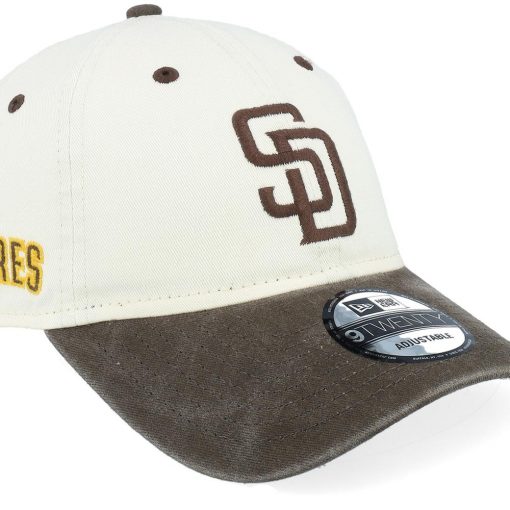 San Diego Padres Classic Sidescript StoneBrown Dad Cap  New Era